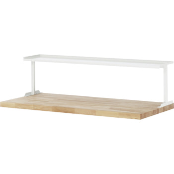 Ablage, Zubehör für Werkbänke und Werktische, Stahlblech, 3-seitige Aufkantung, 375 x 1.500 x 300 mm (HxBxT) - Lichtgrau RAL 7035 Lichtgrau